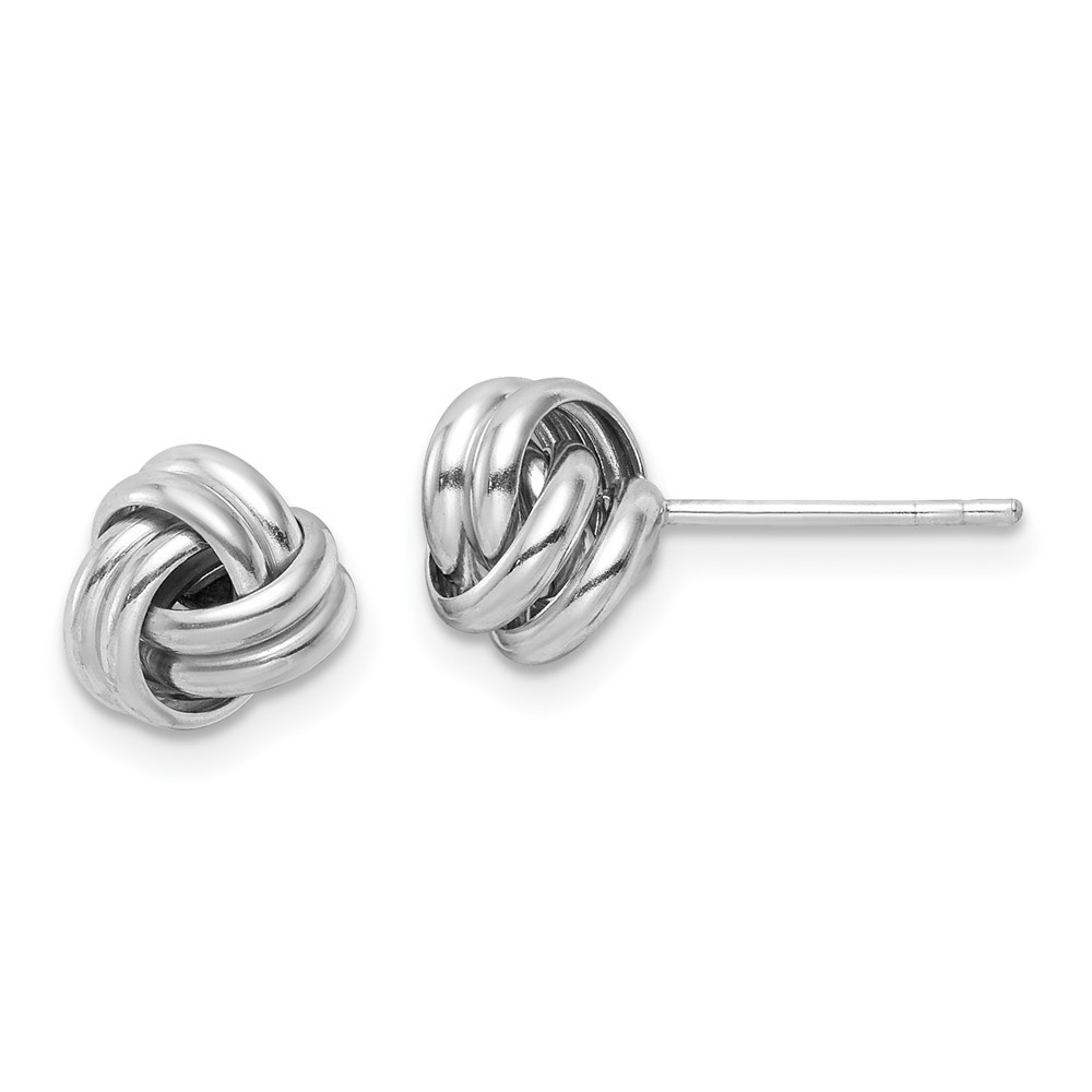 925 Sterling Silver Rhodium-Plated Post Polished Love Knot Earrings 64$